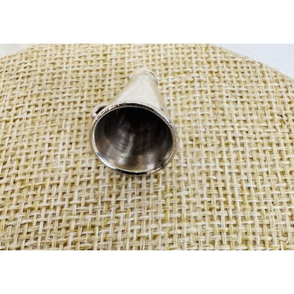 Sterling Silver Cheerleader Megaphone Charm Pendant Vintage 3/4" Dana Engraved - Picture 3 of 10